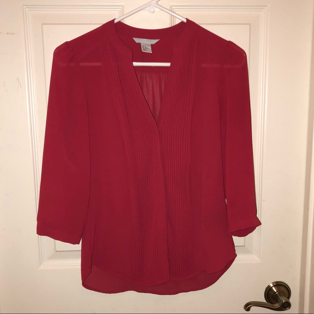 H&M pleaded blouse
